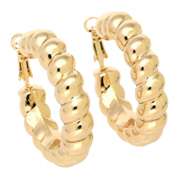 KOLCZYKI POZŁACANE ABS 39/9 MM ZŁOTE KOŁA XUPING 89844