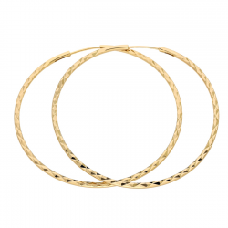 KOLCZYKI POZŁACANE 60/2 MM ZŁOTE KOŁA DIAMENTOWANE XUPING 89847