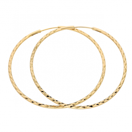 KOLCZYKI POZŁACANE 60/2 MM ZŁOTE KOŁA DIAMENTOWANE XUPING 89847