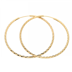KOLCZYKI POZŁACANE 55/2 MM ZŁOTE KOŁA DIAMENTOWANE XUPING 89848