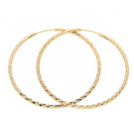 KOLCZYKI POZŁACANE 55/2 MM ZŁOTE KOŁA DIAMENTOWANE XUPING 89848