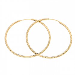 KOLCZYKI POZŁACANE 50/2 MM ZŁOTE KOŁA DIAMENTOWANE XUPING 89849
