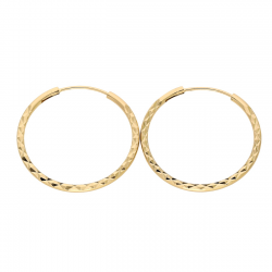 KOLCZYKI POZŁACANE 30/2 MM ZŁOTE KOŁA DIAMENTOWANE XUPING 89852