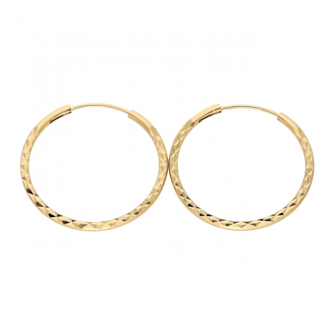 KOLCZYKI POZŁACANE 30/2 MM ZŁOTE KOŁA DIAMENTOWANE XUPING 89852