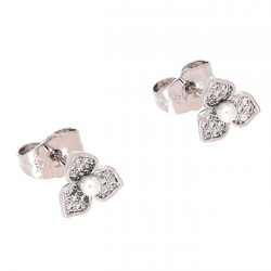 KOLCZYKI PLATYNOWANE 8 MM BRYLANTOWE ELEGANTKI Z PEREŁKĄ XUPING 89878