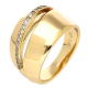 PIERŚCIONEK POZŁACANY 15 MM ELEGANCKI Z BRYLANCIKAMI XUPING 89885
