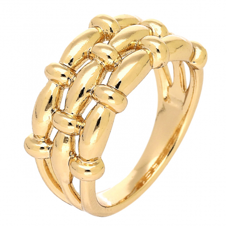 PIERŚCIONEK POZŁACANY 10 MM ZŁOTA ELEGANCJA XUPING 89886