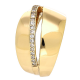 PIERŚCIONEK POZŁACANY 15 MM ELEGANCKI Z BRYLANCIKAMI XUPING 89885