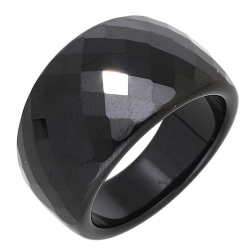 PIERŚCIONEK CZARNA CERAMIKA SZLIF 13 MM TTM XUPING 89992