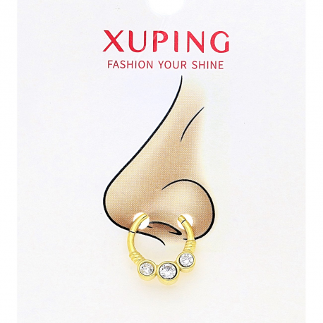 KOLCZYK POZŁACANY 13/11 MM PIERCING S.STEEL TTM XUPING 90060