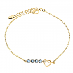 BRANSOLETKA POZŁACANA 18+3 CM SAPPHIRE LIGHT CRYSTAL XUPING 90080