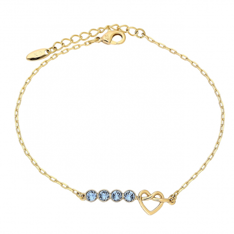 BRANSOLETKA POZŁACANA 18+3 CM SAPPHIRE LIGHT CRYSTAL XUPING 90080