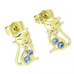 14K KOLCZYKI POZŁACANE 15/10 MM SAPPHIRE LIGHT CRYSTAL XUPING 90092
