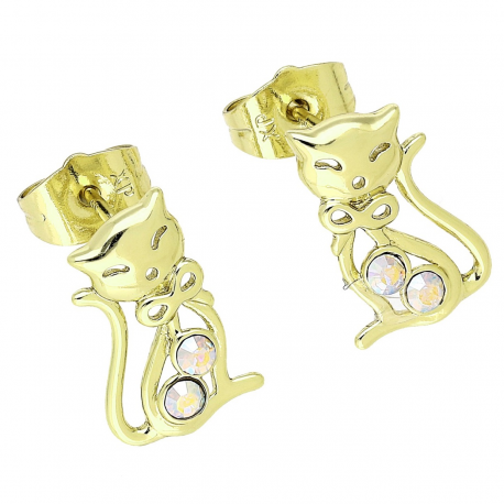 14K KOLCZYKI POZŁACANE 15/10 MM AURORE BOREALE CRYSTAL XUPING 90093