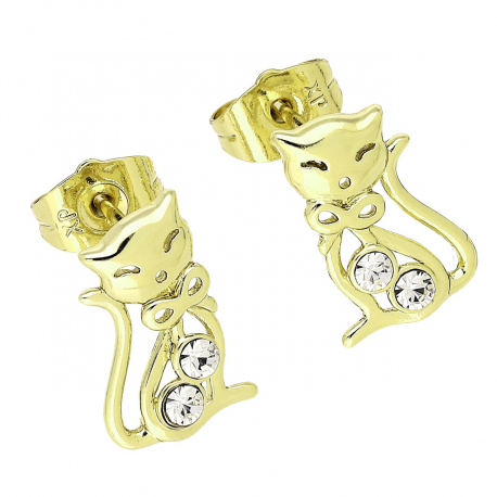 14K KOLCZYKI POZŁACANE 15/10 MM CRYSTAL XUPING 90094