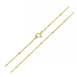 14K ŁAŃCUSZEK POZŁACANY 45 CM 2 MM ANKIER TULEJKI XUPING 90117
