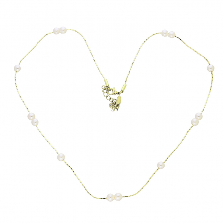 14K CELEBRYTKA POZŁACANA 45+5 CM Z PERŁAMI XUPING 90127