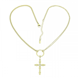 14K CELEBRYTKA POZŁACANA 43+5 CM KRZYŻYK XUPING 90132