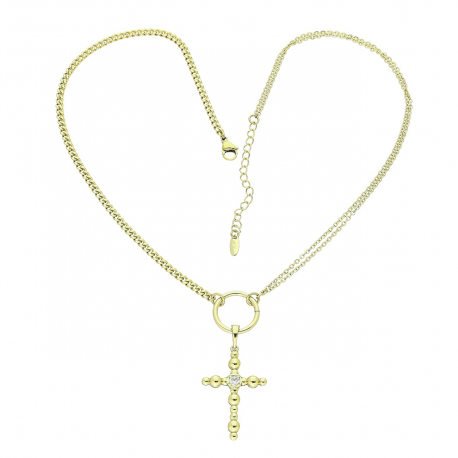 14K CELEBRYTKA POZŁACANA 43+5 CM KRZYŻYK XUPING 90132