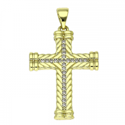 14K ZAWIESZKA POZŁACANA 38/22 MM KRZYŻYK XUPING 90142