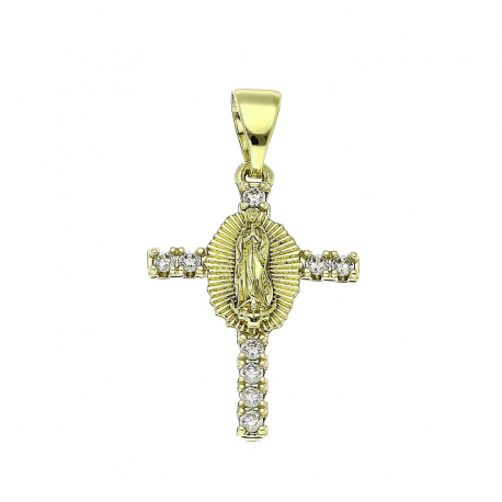 14K ZAWIESZKA POZŁACANA 30/16 MM KRZYŻYK XUPING 90147