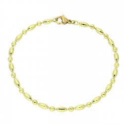 14K BRANSOLETKA POZŁACANA 10 CM 3 MM KROPKA KRESKA XUPING 90162