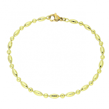 14K BRANSOLETKA POZŁACANA 10 CM 3 MM KROPKA KRESKA XUPING 90162