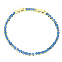 14K BRANSOLETKA POZŁACANA 19-16,5 CM 3 MM TURKUSOWA XUPING 90165