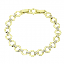 14K BRANSOLETKA POZŁACANA 19-17 CM 9 MM ELEGANCE XUPING 90166