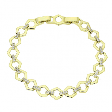 14K BRANSOLETKA POZŁACANA 19-17 CM 9 MM ELEGANCE XUPING 90166