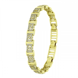 14K BRANSOLETKA POZŁACANA 20-18-16 CM 8,5 MM LUXURY XUPING 90167
