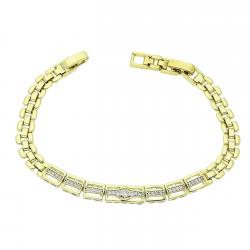 14K BRANSOLETKA POZŁACANA 19,5-17,5 CM 6 MM ELEGANCE XUPING 90168