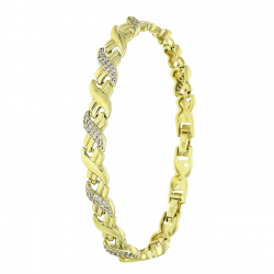 14K BRANSOLETKA POZŁACANA 19-17 CM 7 MM ELEGANCE XUPING 90169