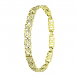 14K BRANSOLETKA POZŁACANA 22,5-20,5-18,5-16,5 CM 9 MM ELEGANCE XUPING 90170