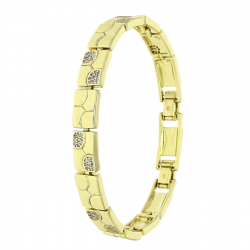 14K BRANSOLETKA POZŁACANA 19-17 CM 8 MM ELEGANCE XUPING 90171