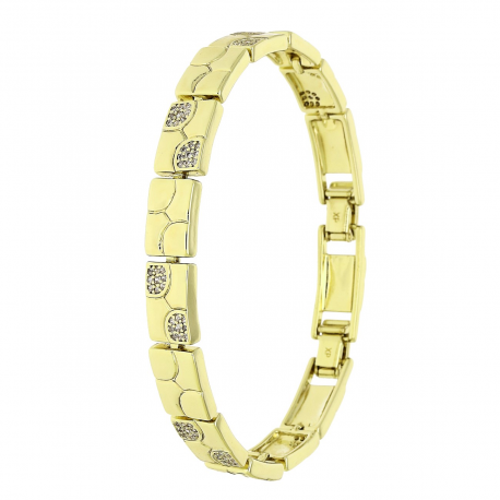 14K BRANSOLETKA POZŁACANA 19-17 CM 8 MM ELEGANCE XUPING 90171