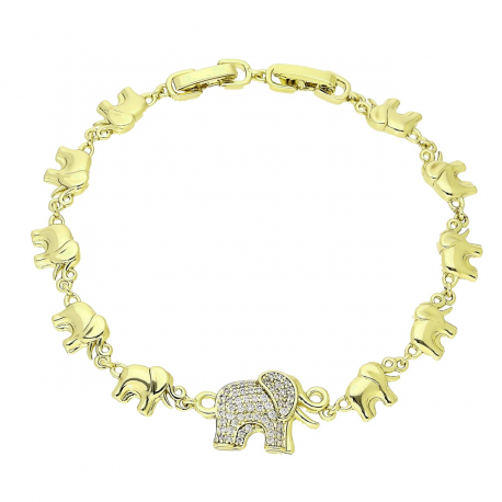 14K BRANSOLETKA POZŁACANA 19-17,5 CM 12 MM NA SZCZĘŚCIE XUPING 90175