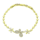 14K BRANSOLETKA POZŁACANA 19,5-17,5-16 CM 16 MM BRYLANTOWY MOTYLEK XUPING 90176