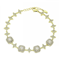 14K BRANSOLETKA POZŁACANA 18+3 CM 9 MM ELEGANCE XUPING 90177