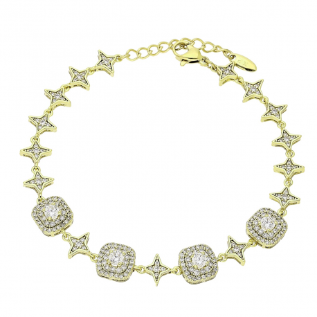 14K BRANSOLETKA POZŁACANA 18+3 CM 9 MM ELEGANCE XUPING 90177