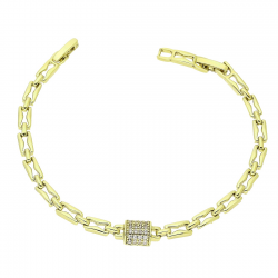 14K BRANSOLETKA POZŁACANA 19-17 CM 7 MM ELEGANCE XUPING 90178