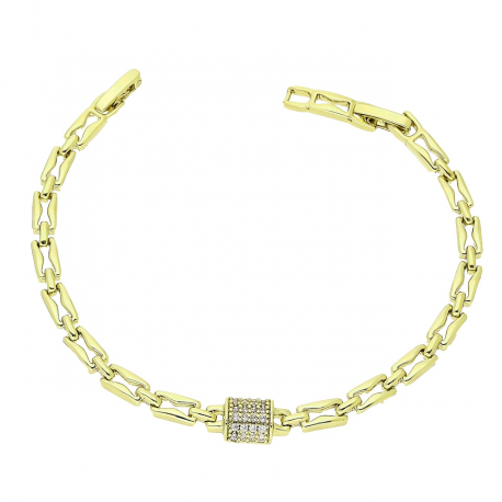 14K BRANSOLETKA POZŁACANA 19-17 CM 7 MM ELEGANCE XUPING 90178
