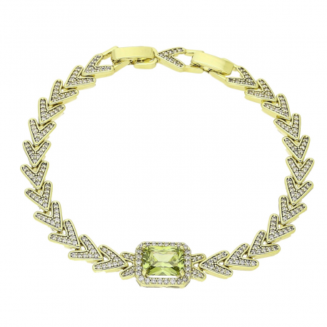 14K BRANSOLETKA POZŁACANA 19-17 CM 11 MM TOPAZ XUPING 90180