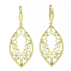 14k KOLCZYKI POZŁACANE 59/24 MM AŻUROWA ELEGANCJA XUPING 90183