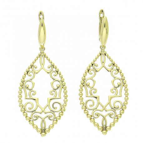 14k KOLCZYKI POZŁACANE 59/24 MM AŻUROWA ELEGANCJA XUPING 90183