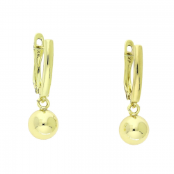14k KOLCZYKI POZŁACANE 26/8 MM ZŁOTA KULA XUPING 90185