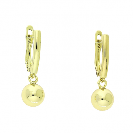 14k KOLCZYKI POZŁACANE 26/8 MM ZŁOTA KULA XUPING 90185