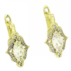 14k KOLCZYKI POZŁACANE 20/11 MM BRYLANTOWE ELEGATKI XUPING 90195