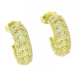 14k KOLCZYKI POZŁACANE 20/7 MM KÓŁKA KWIATOWY AŻUR XUPING 90206