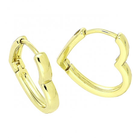 14k KOLCZYKI POZŁACANE 18/3 MM ZŁOTE SERCA XUPING 90209
